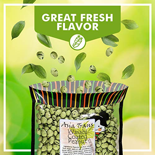 Image of Wasabi Coated Peanut - 12 Ounce - Premium Arare Rice Crackers Packed Fresh in Hawaii