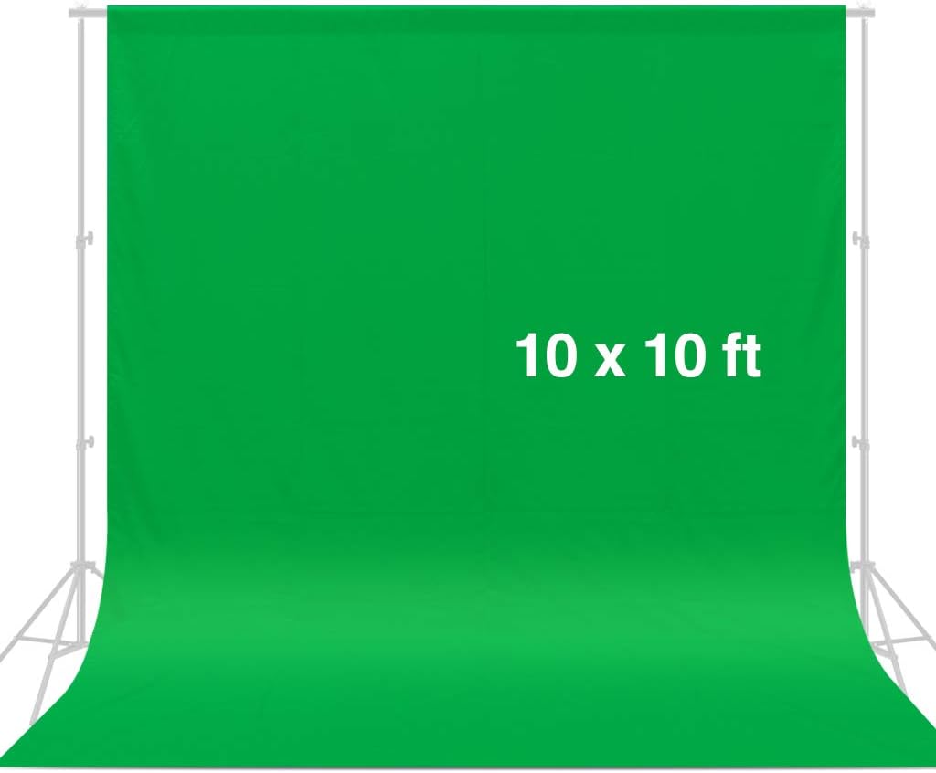 Photo Studio Backdrop 10 x 10FT / 3 x 3M Silk Cotton Cloth Collapsible Background Lightweight Seamless Sheet for Professional Photography - Green