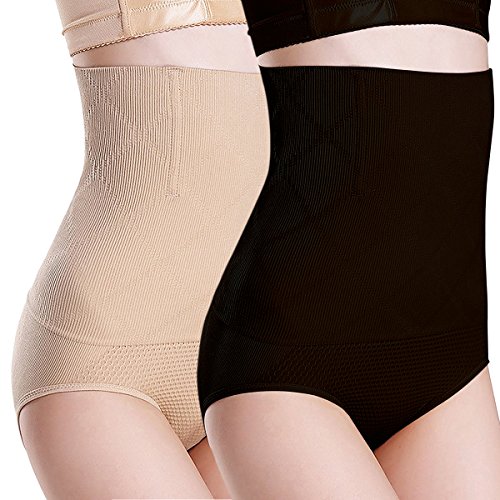 TinTop Femme Culotte Sculptante Push Up Gainante Invisible Minceur Panty avec Armature Body Gaine Amincissante Ventre Plat Taille Haute Boby Shapewear(Lot de 2)