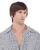 Sonny Bono Costume Wig & Mustache - Brown
