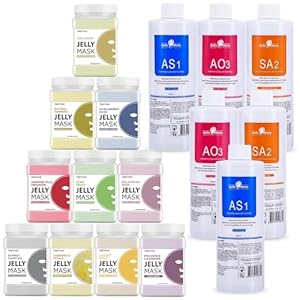 10 Jar 500G Jelly Mask Powder & 2 Set AS1 SA2 AO3 Hydra Facial Aqua Peeling Solution, Beauty Salon Facial Skincare Product Wholesale