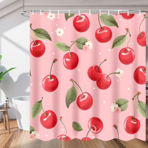 Rideau de douche imperméable en polyester à motif fleurs de cerisier 183x183 cm - 2