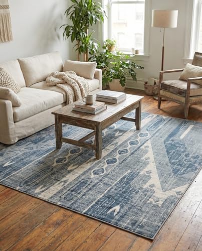 Tapete cuadrado 8 pies azul gris Rugs.com