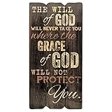 P. Graham Dunn 12 x 6 Small Fence Post Wood Look Decorative Sign Plaque, The Will of God Grace of God