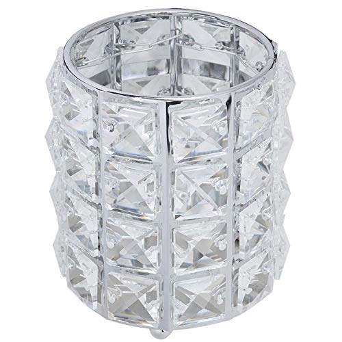 Nannday Armazenamento de pincéis de maquilhagem, caixa de jóias de metal com tubo de cristal de sobrancelhas - size PRATEADO