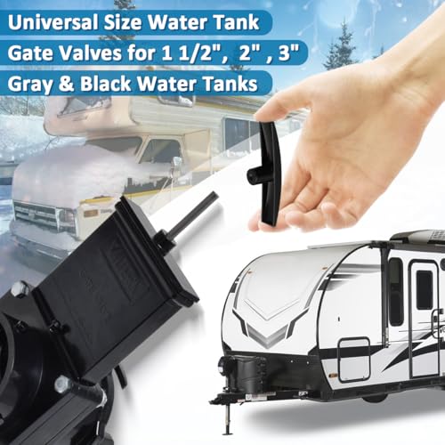 Image of 4 Pack Aluminum RV Dump Pull Handles for Black & Gray Tank 1.5 /2 /3 inch | Upgrade waste dump valve handle, fits 1.5 /2 /3 inch black & gray tank dump gates, for RV camper sewer tank, universal fit