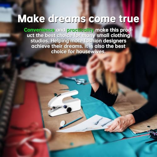 Image of Unique sewing experience: Handheld sewing machine with storage box, portable package,mini sewing machine for travel, including various accessories and tools