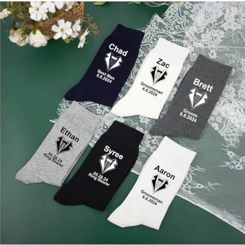 Groom Gifts Groomsman Gift Socks Groomsman Socks Groomsperson Groom Socks BestMan Proposal Wedding Socks Gifts Personalized Mens Socks Wedding Crew Socks4
