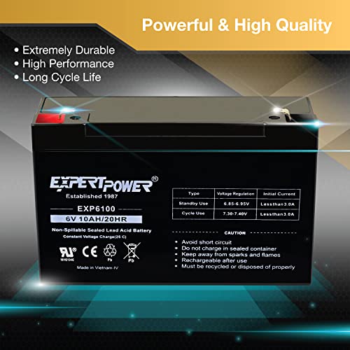 8 -Pack Expertpower 6V 10Ah Sealed Lead Acid (Sla) Battery With F1 Terminal #TOP3