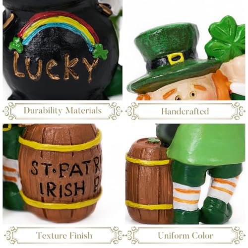 Déco Saint-Patrick Valery Madelyn : figurines trèfle en résine pour centre de table festif
