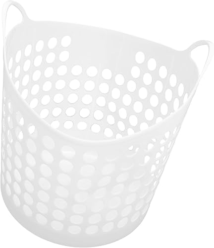 Miniatura 1 de Zerodeko Cesta flexible de plástico para ropa sucia, contenedor redondo portátil con asas de transporte para ropa, dormitorio, organizador de