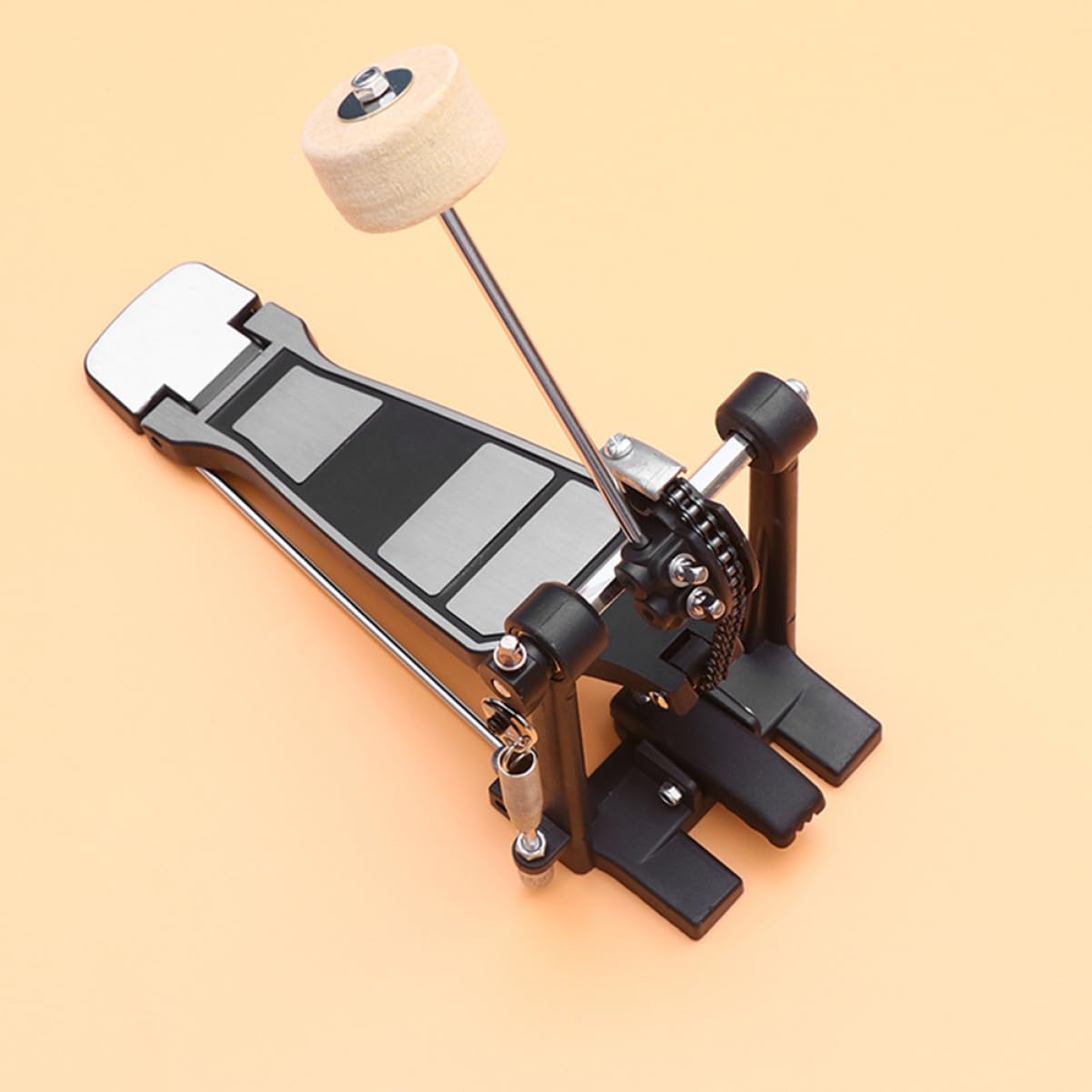 Pedale per Cassa Batteria in Lega con Battente in Feltro Regolabile per Angolo e Altezza, Accessorio per Batteria per Kit da Batterista
