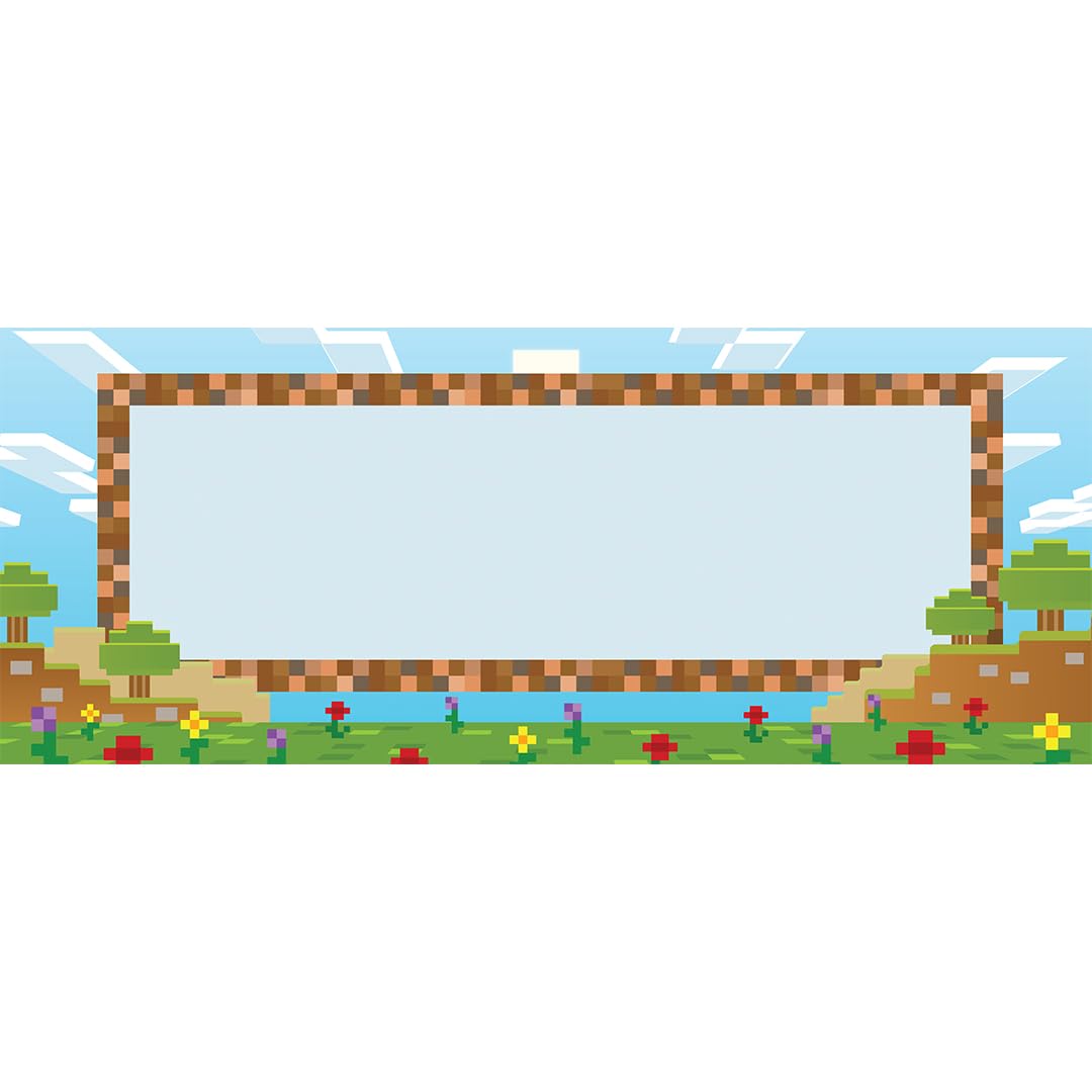 Pixel Block Party Trees Medium Personalised Banner 6ft x 2.25ft