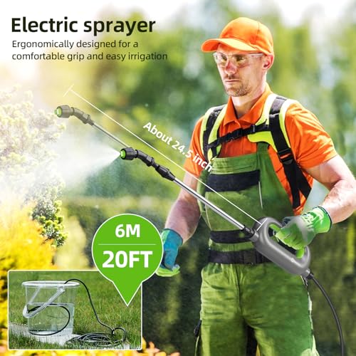 24.5 Inch Telescopic Battery-Powered Garden Sprayer with 20 FT Hose