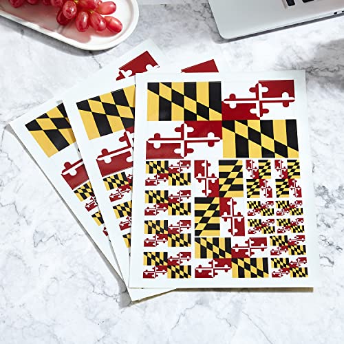 Image of CANTENDO 3Pack Maryland Flag Decal - Maryland Flags Reflective Vinyl Car Stickers - for Car Window Bumper Waterproof Sticker (12 x 8.5 Inch)