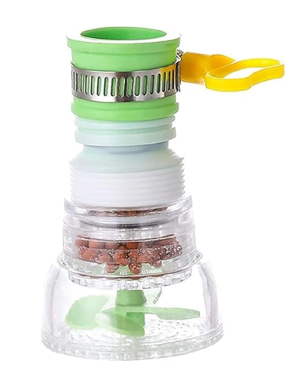 DOMUM Flexible Kitchen Tap Head Movable Sink Faucet 360 Degree Rotatable, Removable Anti-Splash Adjustment Filter Nozzle Swivel Water Saving Aerator (Multicolor) - Pack Of 1.