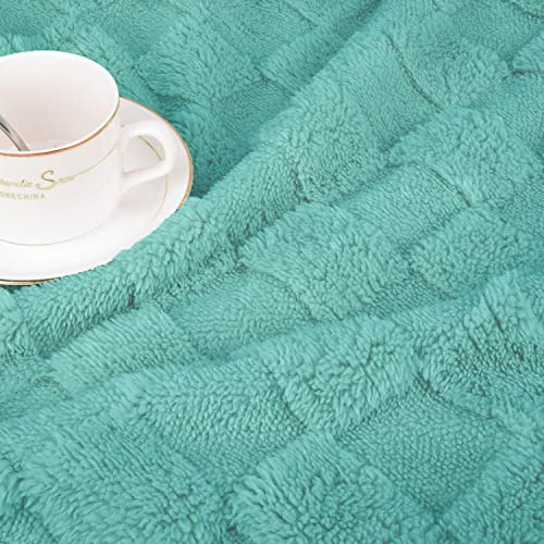 Baby Blanket For Boys Or Girls Super Soft Plush Toddler Blanket With 3D Chessboard Grid Design Fleece Fluffy Fuzzy Infant Blanket For Nursery Crib Stroller 30 X 40 Inches Lake Green #TOP1