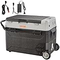 VEVOR Car Refrigerator, 12 Volt Car Refrigerator Fridge, 40QT/38L Dual Zone Portable Freezer, -4?-50? Adjustable Range, 12/24V DC and 100-240V AC Compressor Cooler for Outdoor, Camping, Travel, RV