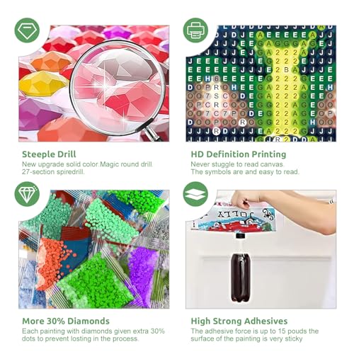 EOBROMD 5D Flowers Diamond Painting Kits for Adults, Full Round Drill Landscape Diamond Art Kits, Crystal Art Kits for Home Wall Decor Gifts 30x30cm - Image 2