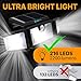 TBI Security Solar Lights Outdoor 216 LED 2200LM, 6500K - Extra-Wide Adjustable 360° 3 Heads with 3 Modes,Wireless Motion Sensor 40ft - Waterproof IP65 Spot Flood Lights Solar Powered 2200mah(2 Pack)