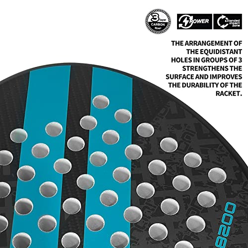 Image of Padel Racket Carbon Fiber Surface with EVA Memory Flex Foam Core Lightweight Padel Racquet