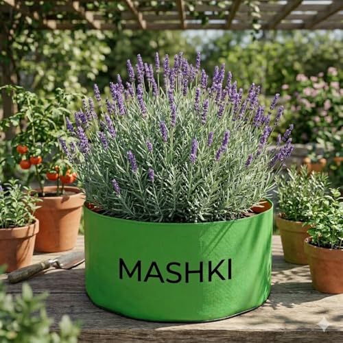 Image of MASHKI HDPE Grow Bags for Home, Terrace & Balcony Gardening - Big Size Vegetable Plant Grow Bags (15x15, 18 inchx18 inch & 24 inchx24 inch - Heavy Duty, UV Stabilized) (1, 24x12 Inches)