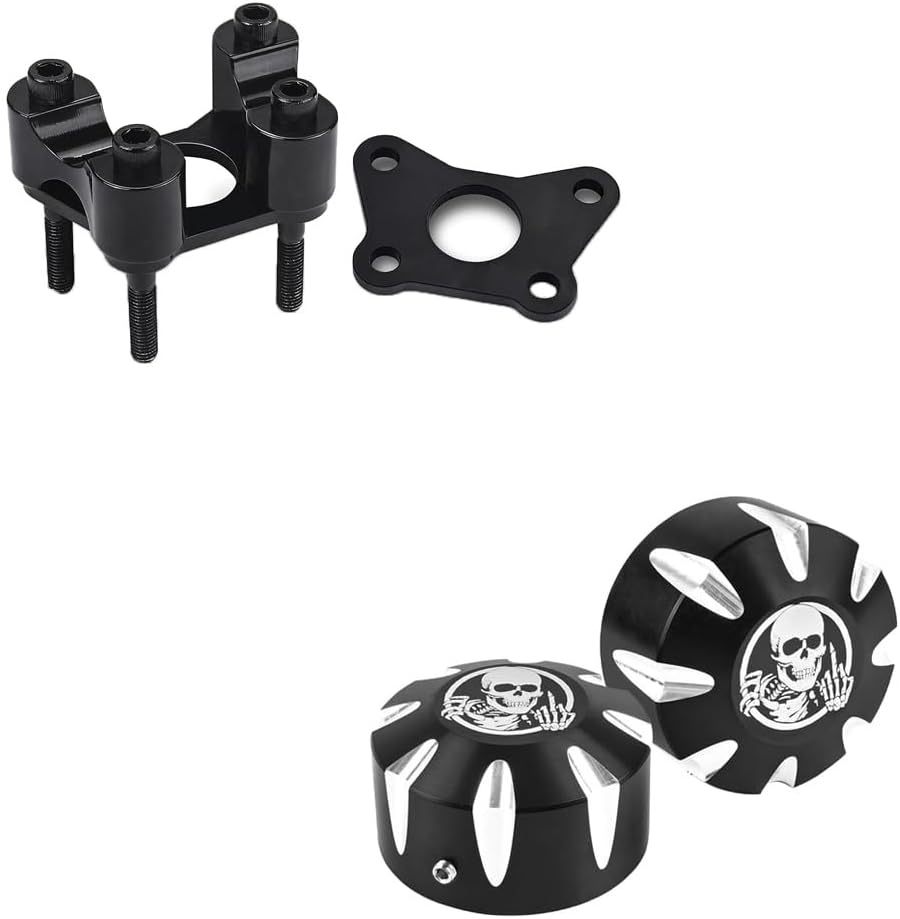 Handlebar Riser Kit (A) & Skull Front Axle Nut Cover Cap for Can-Am Spyder F3/F3-S/F3-L/F3-T