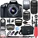 Canon T6 EOS Rebel DSLR Camera w/ EF-S 18-55mm IS II & 75-300mm III Lens Kit + Accessory Bundle 64GB SDXC Memory + SLR Photo Bag + Wide Angle Lens + 2x Telephoto Lens + Flash + Remote + Tripod & More