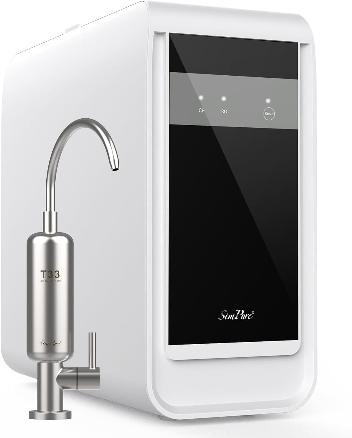 SimPure Q3-600T Reverse Osmosis System, 600 GPD Under Sink RO Water Filtration with T33 Faucet, 8 Stage Tankless RO Water Filter, Near 0 TDS, Improve Taste, CEC/FCC Listed