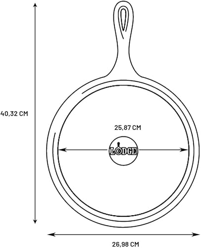 Miniatura 7 de Lodge Plancha redonda de hierro fundido con soporte de mango caliente de silicona roja, 10.5 pulgadas