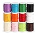 ABSOFINE 12 Rollen Gewachste Baumwollschnur Wachsband Baumwollkordel 10m Ø 1mm für Schmuckherstellung DIY Handwerk Machen