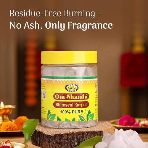 Image of Cycle Pure Om Shanthi Bhimseni Camphor - Original (250g) | Bhimseni Kapoor for a Divine Puja Experience | Compatible with Camphor Electric Diffusers | Long-Lasting Fragrance