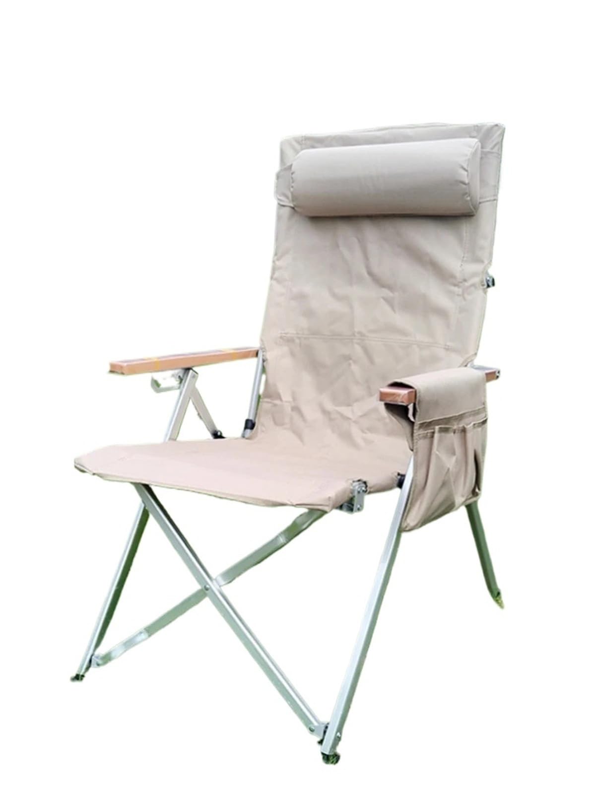 Chaise de camping portable à dossier haut ergonomique