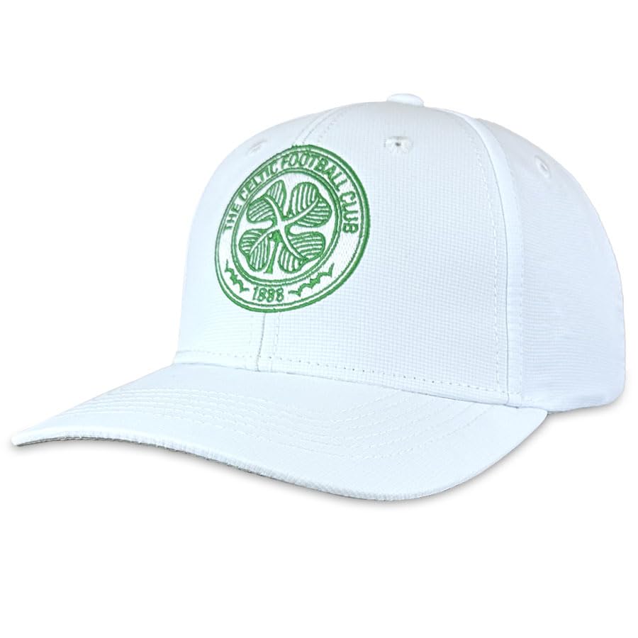 Celtic FC Mono Badge Six Panel Structured Hat - White