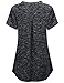 MOQIVGI Cute Tops for Women Fashion 2025 Short Sleeve Relaxed Fit V Neck Blouse Shirts Casual Summer Boutique Clothing Marled Black Large