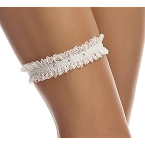 BrautChic® Smalle elegante kousenband voor de bruid – Subtiele bruiloftskousen met fonkelende strasssteentjes – Bruidsjurk Bruiloft Bruidaccessoires – One Size – CREME (Ivoory)