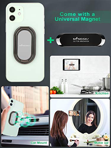 Telefoonringhouder, vingerstandaard, 360 ° rotatie, achterkant grip, opvouwbare mobiele telefoon standaard voor bureau, compatibel met iPhone, iPad, smartphones, tablets (met magnetische autohouder) - Afbeelding 7