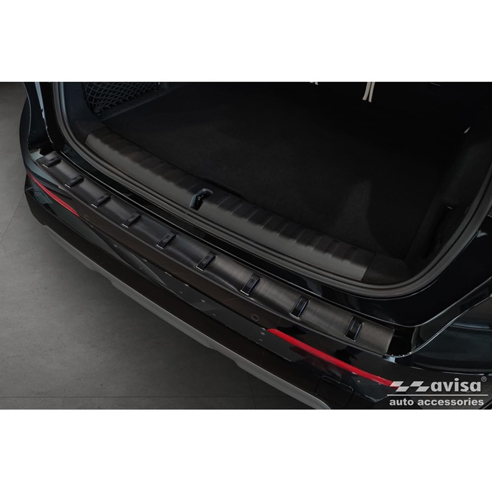Avisa Protezione paraurti Posteriore in Acciaio Inox Nero Compatibile con BMW X1 U11 / X1 U11 xLine 2022- 'Strong Edition'
