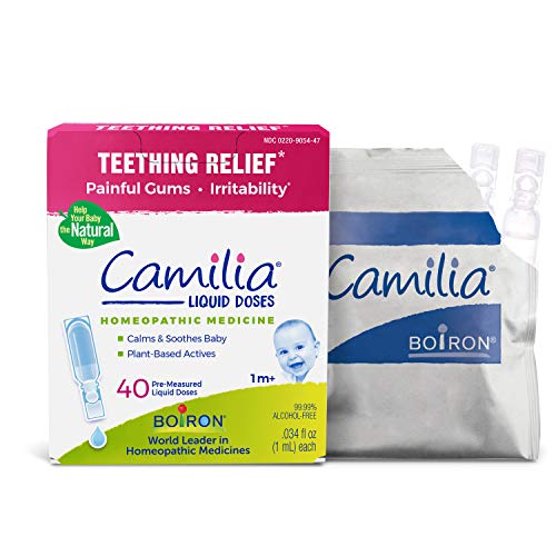 Image of Boiron Camilia Teething Drops for Daytime and Nighttime Relief of Painful or Swollen Gums and Irritability in Babies - 40 Count (Pack of 1)