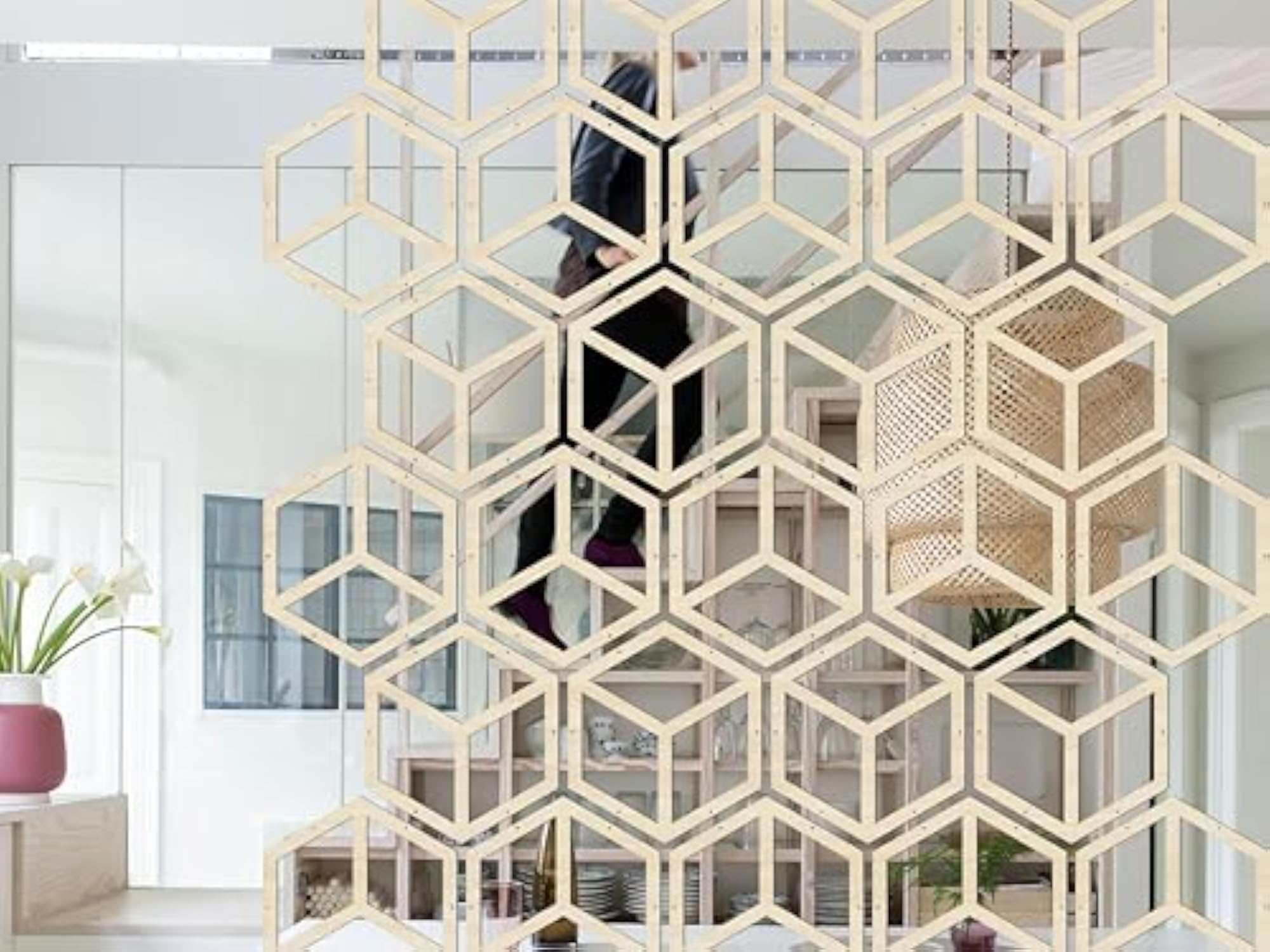 Modern Attractive Hanging DIY Room Divider, Decorative Wall Screen