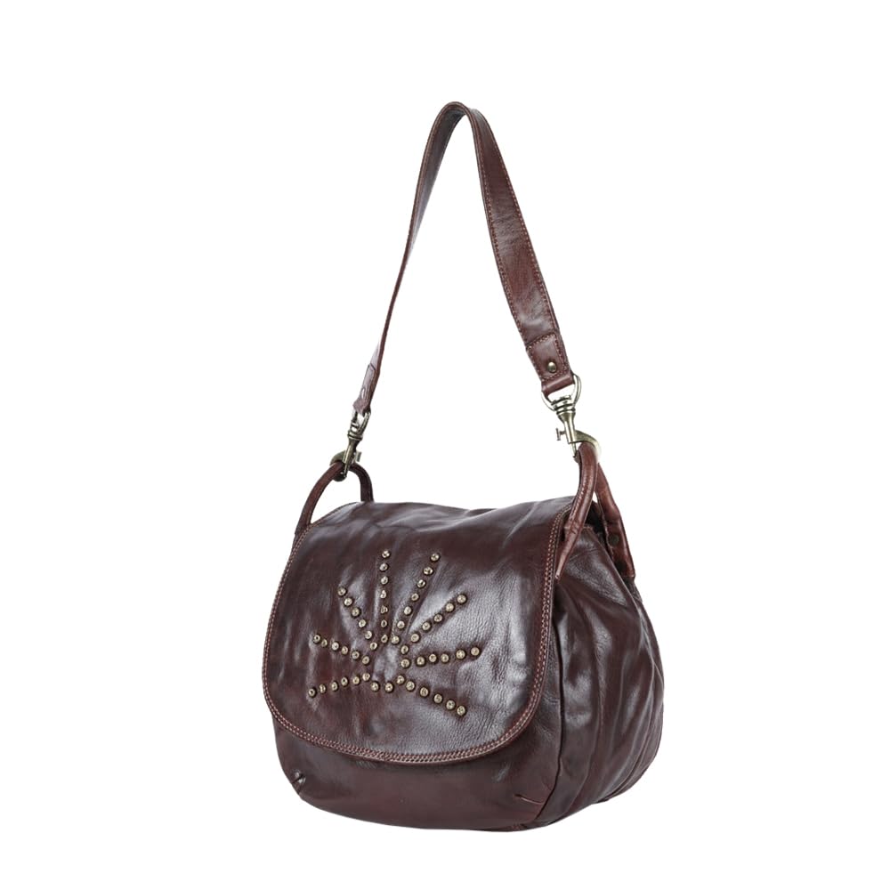 Spaghetti Western Swc156Brn Cross Body I Vintage Handmade Drum Dyed Genuine European Cowhide Leather Women Bag Western Handbag