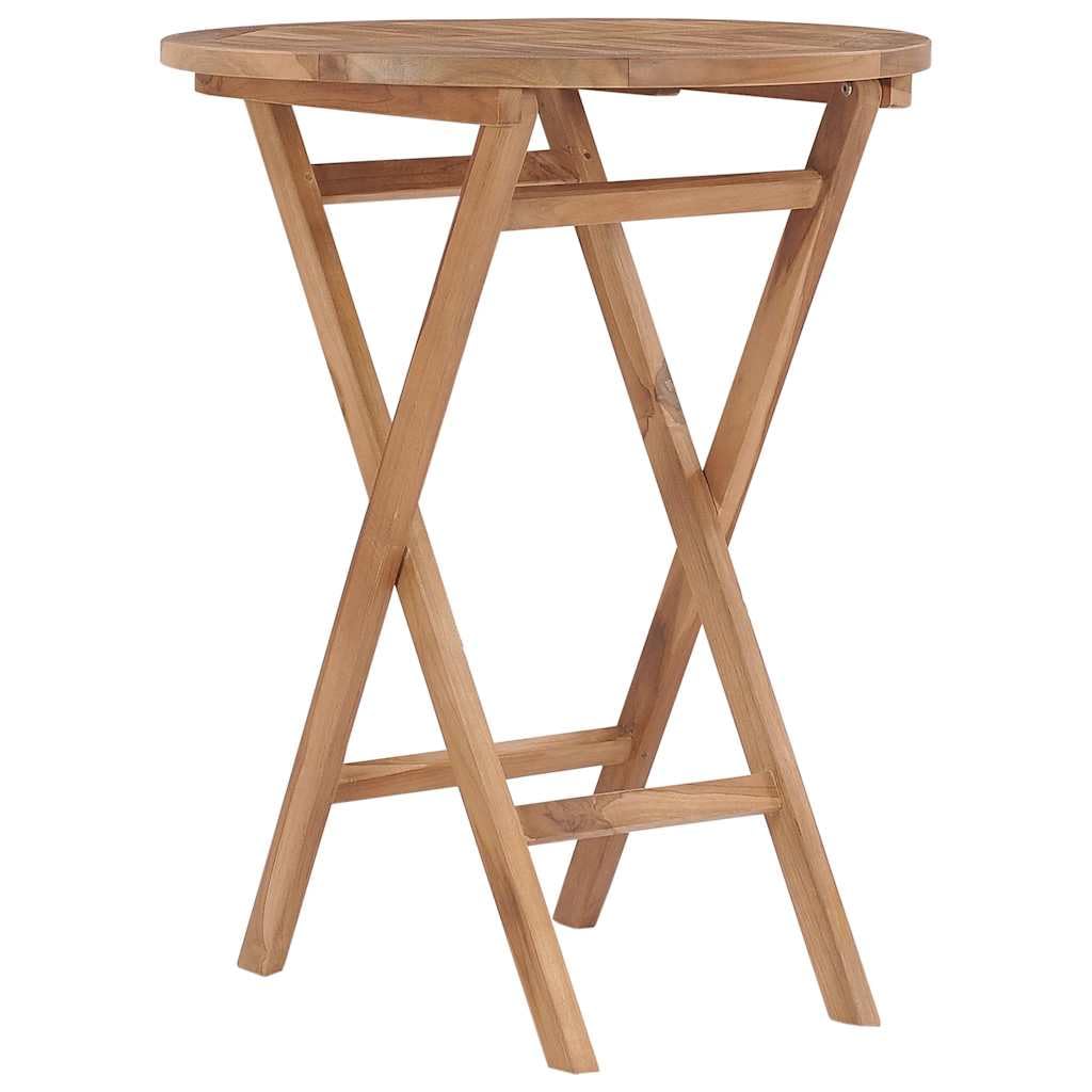 Set di 3 sedie pieghevoli in legno di teak, set da pranzo in legno di teak massiccio per terrazza, tavolo e sedie pieghevoli in legno, robusto e stabile, portata 110 kg