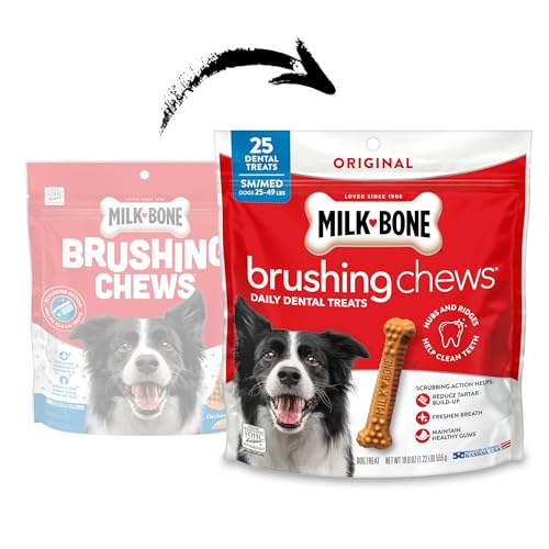 Image of Milk-Bone Brushing Chews Small /Medium Daily Dental Dog Treats, 19.6 oz Bag