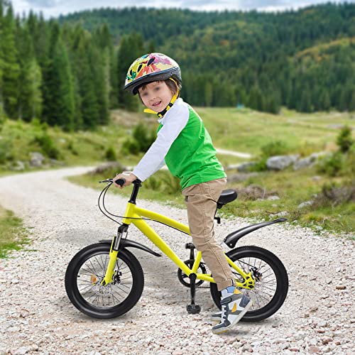 Steeviuzj Bicicleta infantil de montaña de 18 pulgadas para niños, con barra de apoyo, bicicletas de altura ajustable, para hombre, mujer, niño y niña