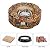 Giantex Gas Fire Pit, 28 Inch 40,000 BTU Propane Fire Pit Outdoor w/Natural Stone, Cover, ETL Certification, Stainless-Steel Gas Burner w/Electronic Ignition Lava Rock (Brown)