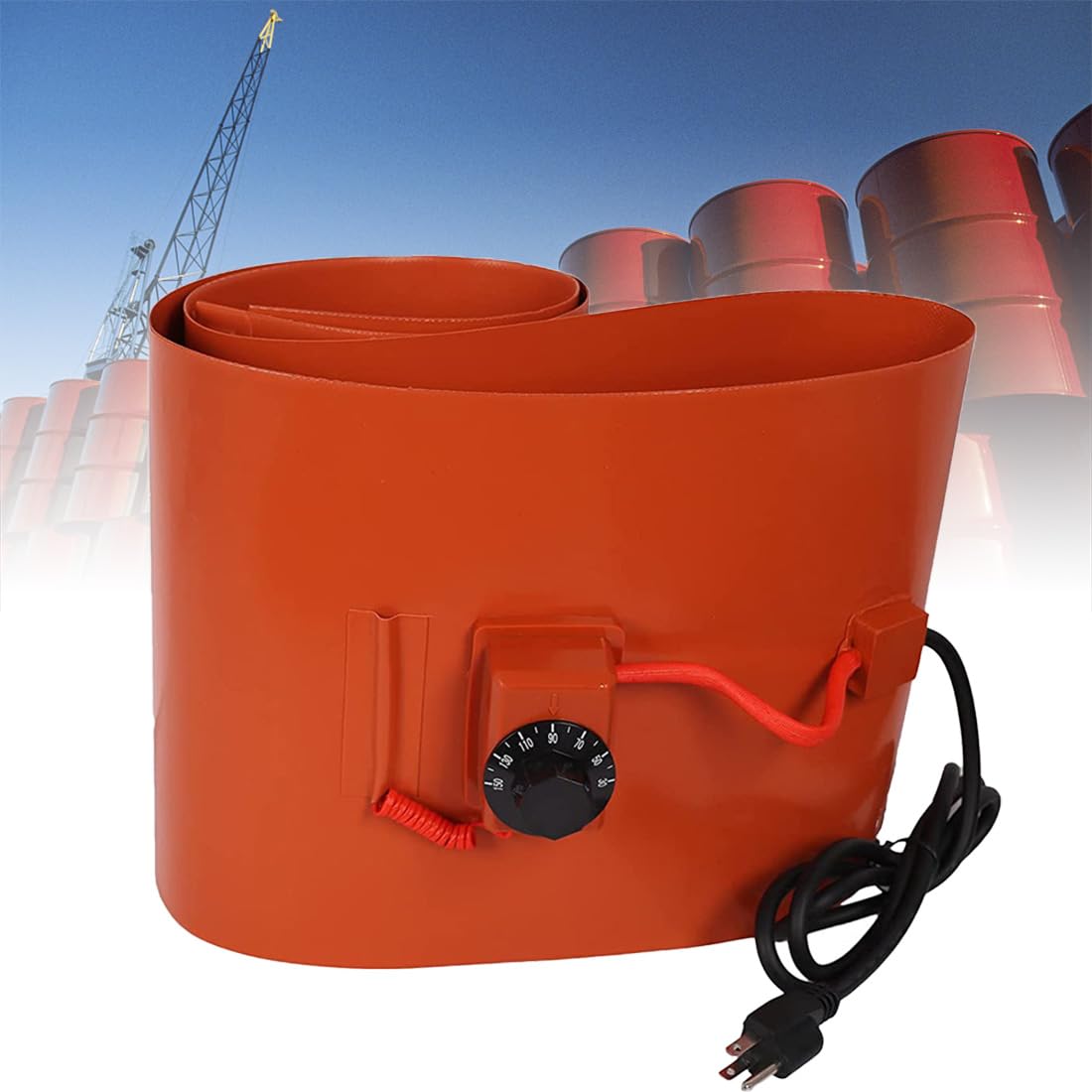 Tappetino Riscaldante Elettrico, Tamburo Riscaldante in Silicone, Riscaldatore per Fusto in Metallo Resistente 250X1740mm, per Riscaldatore a Secchio con Riscaldatore a Fascia da 200 Litri, Tappetin