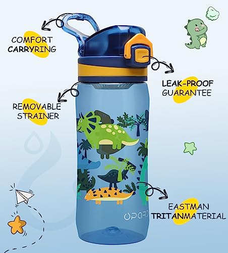 Image of Opard Sports Water Bottles 20 /24 Oz BPA Free Leak Proof Tritan Plastic Bottle Flip Top Kids Water Bottle Fast Flow /Water Bottle with Straw