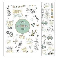Sticker JGA by snaPmee - Deko Aufkleber, 133 Motive für Junggesellinnenabschied Gästebuch, Erinnerungsbuch & Fotoalbum - Geschenk Braut zur Hochzeit (Eukalyptus)
