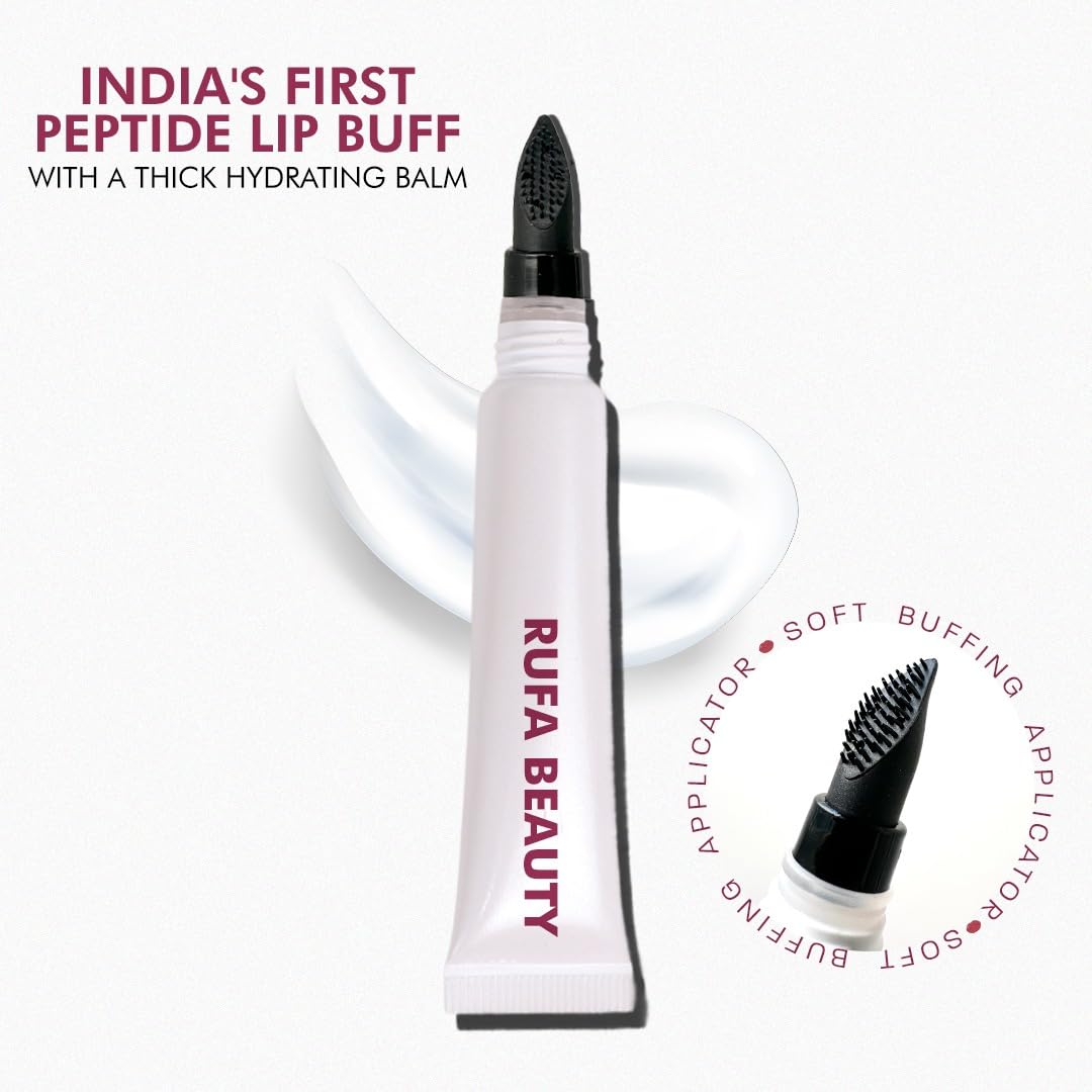 Rufa Beauty Peptide LipBuff - 8ml | lip plumper | for men and women | heals lips and removes dead skin | improves blood circulation | lip care essential 4