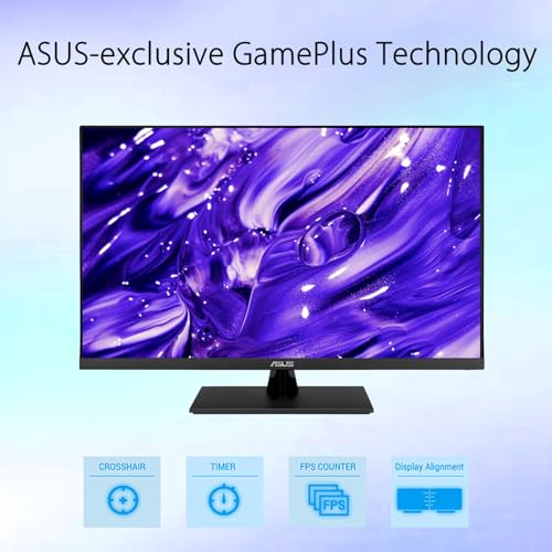 Image of ASUS 32 inch 4K UHD Monitor, VA Panel, HDR10, Adaptive-Sync, 99% sRGB, Eye Care, Built-in Speakers, DisplayPort, Dual HDMI, VESA Mountable, Flicker Free, Blue Light Filter, Tilt Adjustment, Black